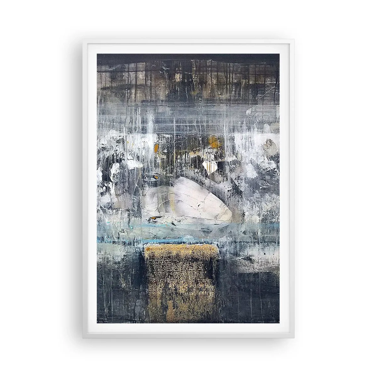 Affiche dans un cadre blanc - Poster - Comme sur la glace, comme après décembre - 70x100 cm