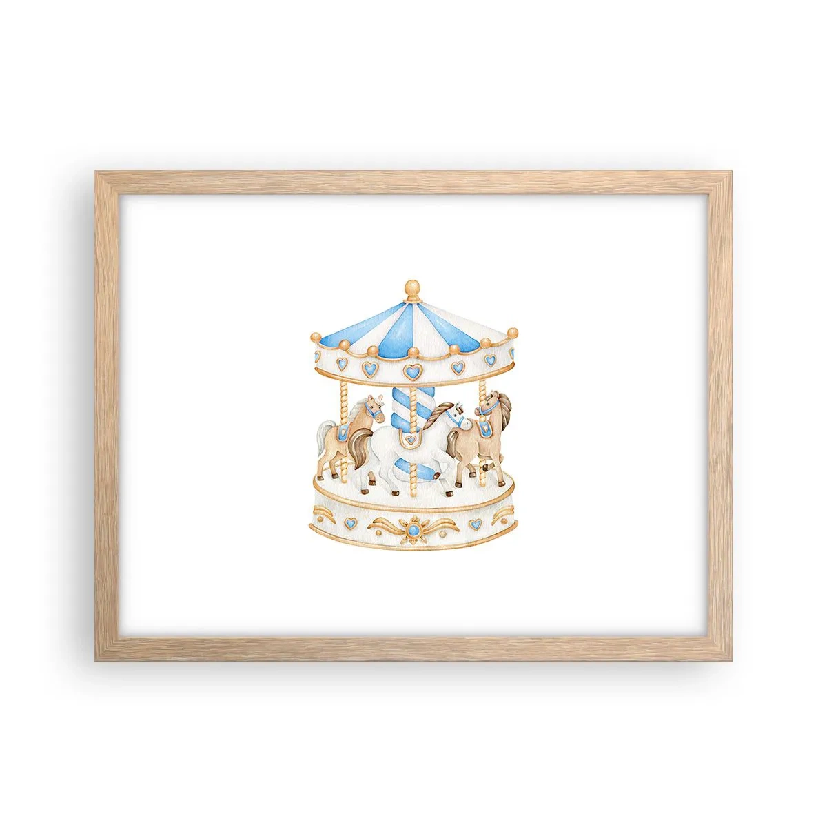 Affiche dans un chêne clair - Poster - Douce enfance - 40x30 cm