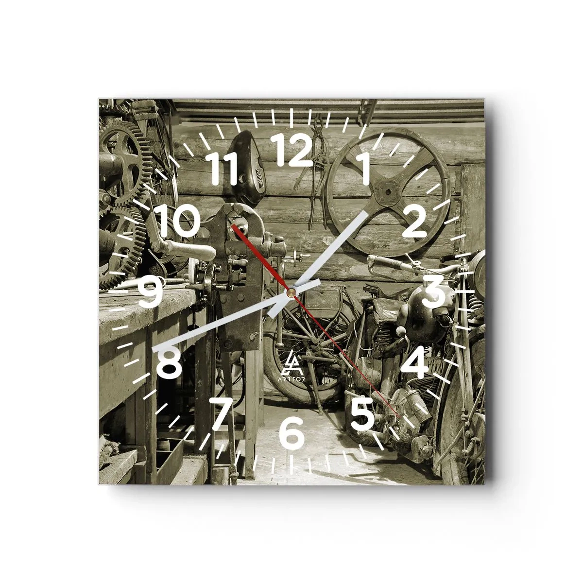 Horloge murale - Pendule murale - Dans le hangar de l'oncle Władek - 30x30 cm