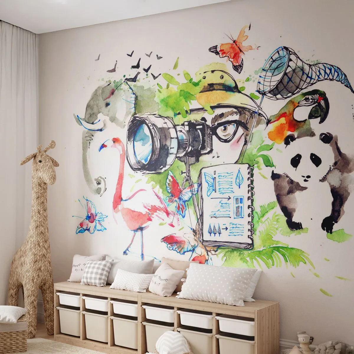 Papier Peint Photo Premium Canvas - Dans l'objectif d'un voyageu - Abstraction, Animaux, Photographe - 250x175 cm