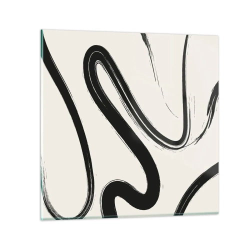 Impression sur verre - Image sur verre - Fantaisie en noir et blanc - 50x50 cm