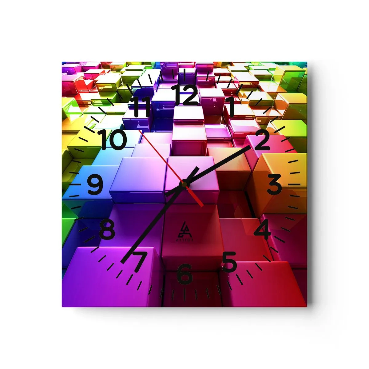 Horloge murale - Pendule murale - Collaboration Op art dans une équipe - 40x40 cm