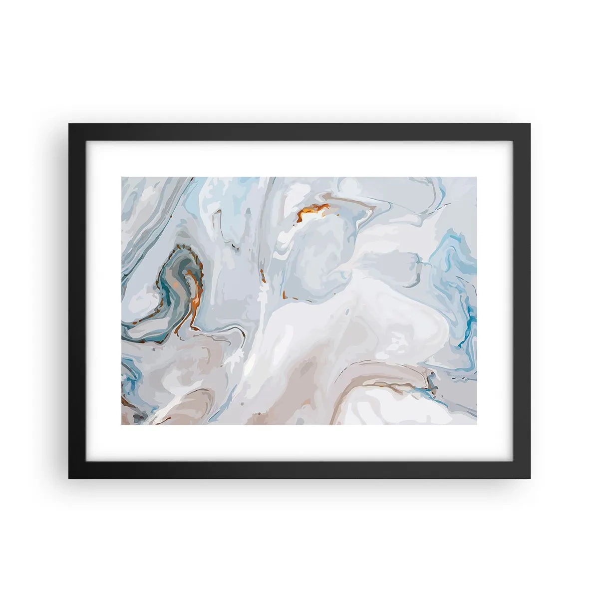 Affiche dans un cadre noir - Poster - Blanc surélevé - 40x30 cm