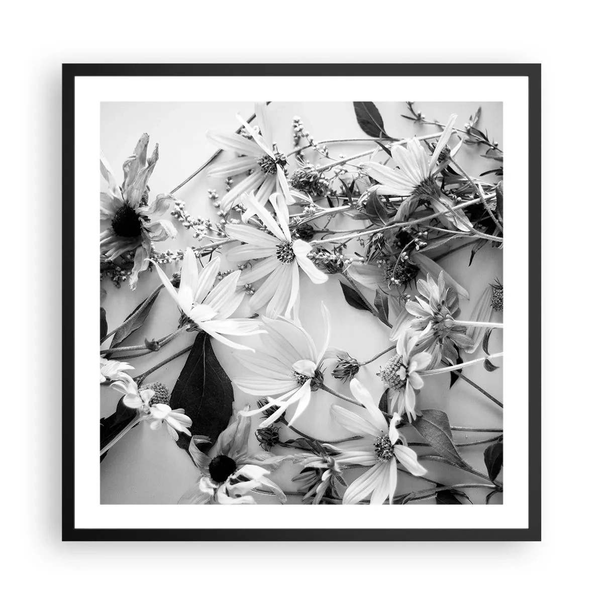 Affiche dans un cadre noir - Poster - Non-un bouquet de fleurs - 60x60 cm