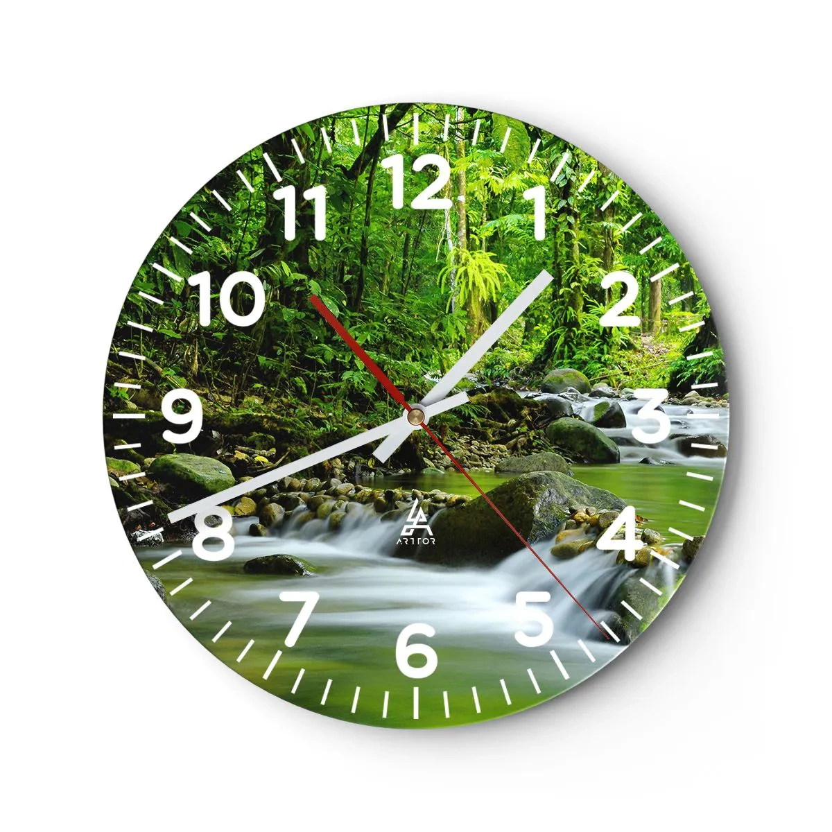 Horloge murale - Pendule murale - Nager dans un océan de verdure - 40x40 cm