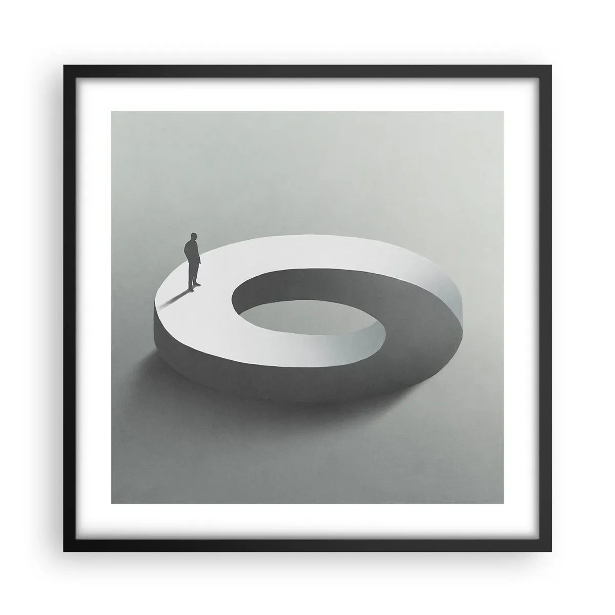 Affiche dans un cadre noir - Poster - Et sois intelligent ici - 50x50 cm