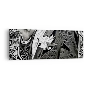 Impression sur toile - Image sur toile - Abstraction élégante d'un homme en costume en noir et blanc - 140x50cm - Seulement en apparence un homme froid - Décoration murale moderne pour le salon et la chambre ARTTOR