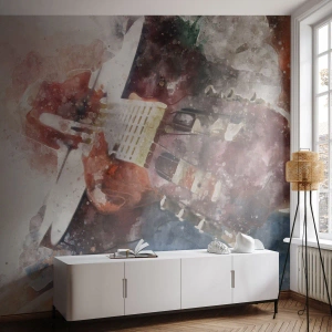Papier Peint Autocollant Deluxe Sticker - Et qu'en pensez-vous ? - Abstraction, Musique, Guitare - 500x350 cm