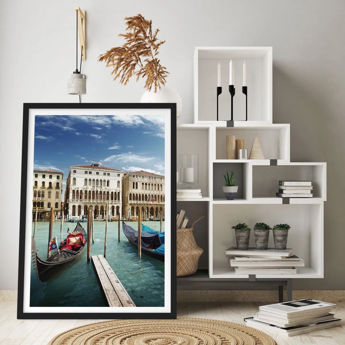 Affiche dans un cadre noir - Poster - Palace bleu ciel - 30x40 cm