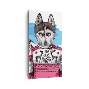 Impression sur toile - Image sur toile - Un loup en laine de mouton - 65x120 cm