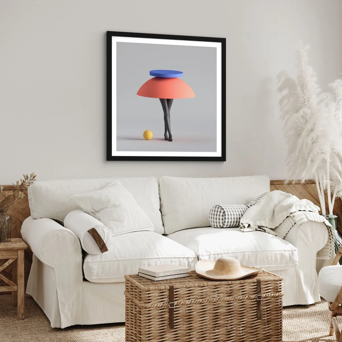 Affiche dans un cadre noir - Poster - Composition surréaliste - 60x60 cm