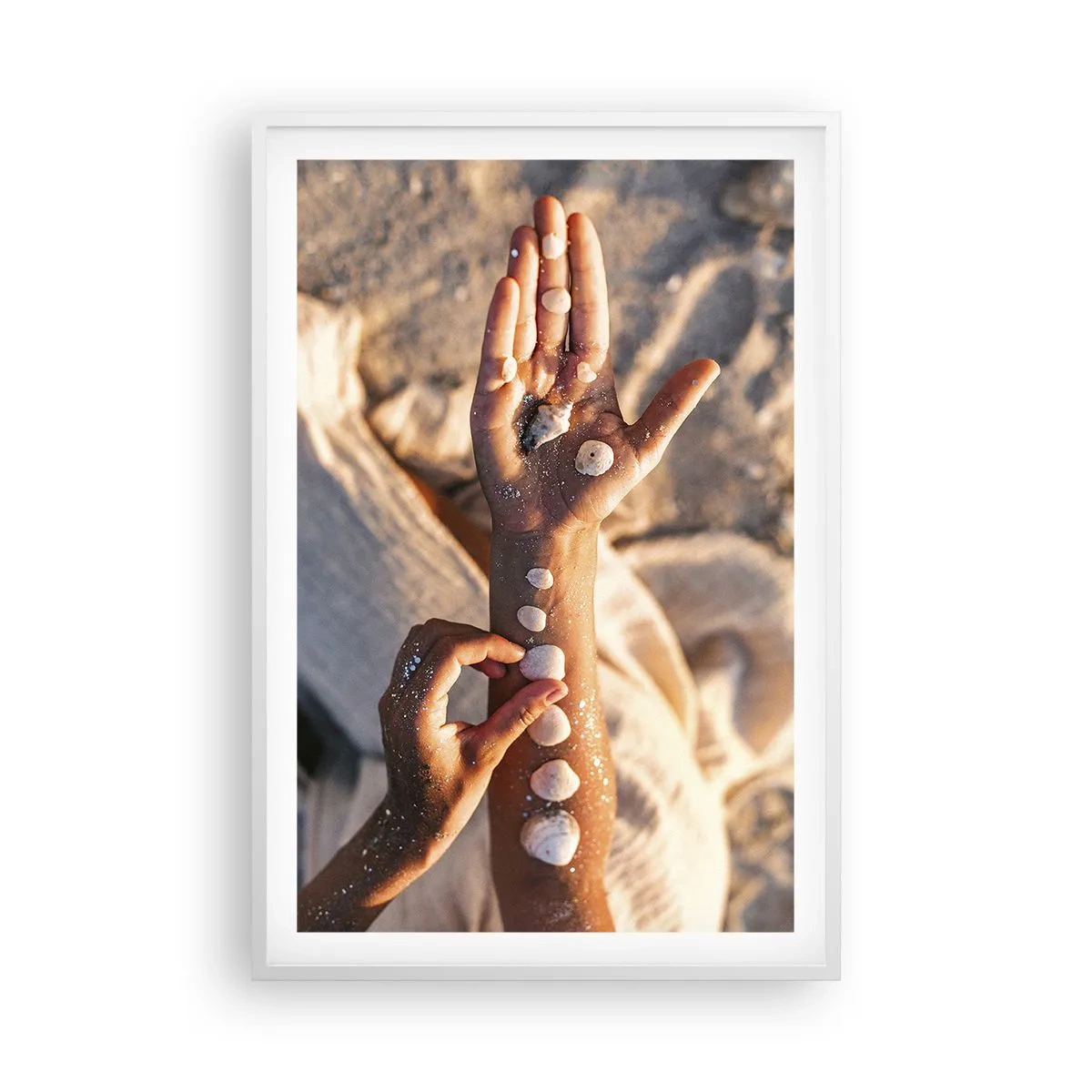 Affiche dans un cadre blanc - Poster - La beauté à portée de main - 61x91 cm
