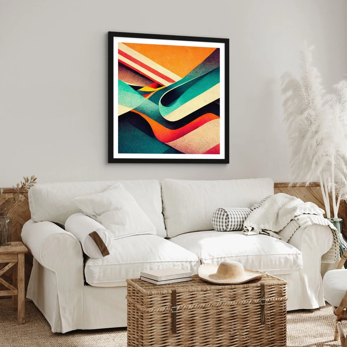 Affiche dans un cadre noir - Poster - Composition intense - 30x30 cm