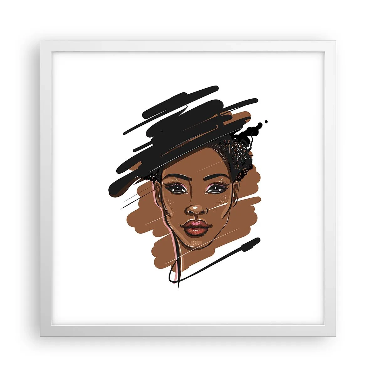 Affiche dans un cadre blanc - Poster - Doux comme le chocolat - 40x40 cm