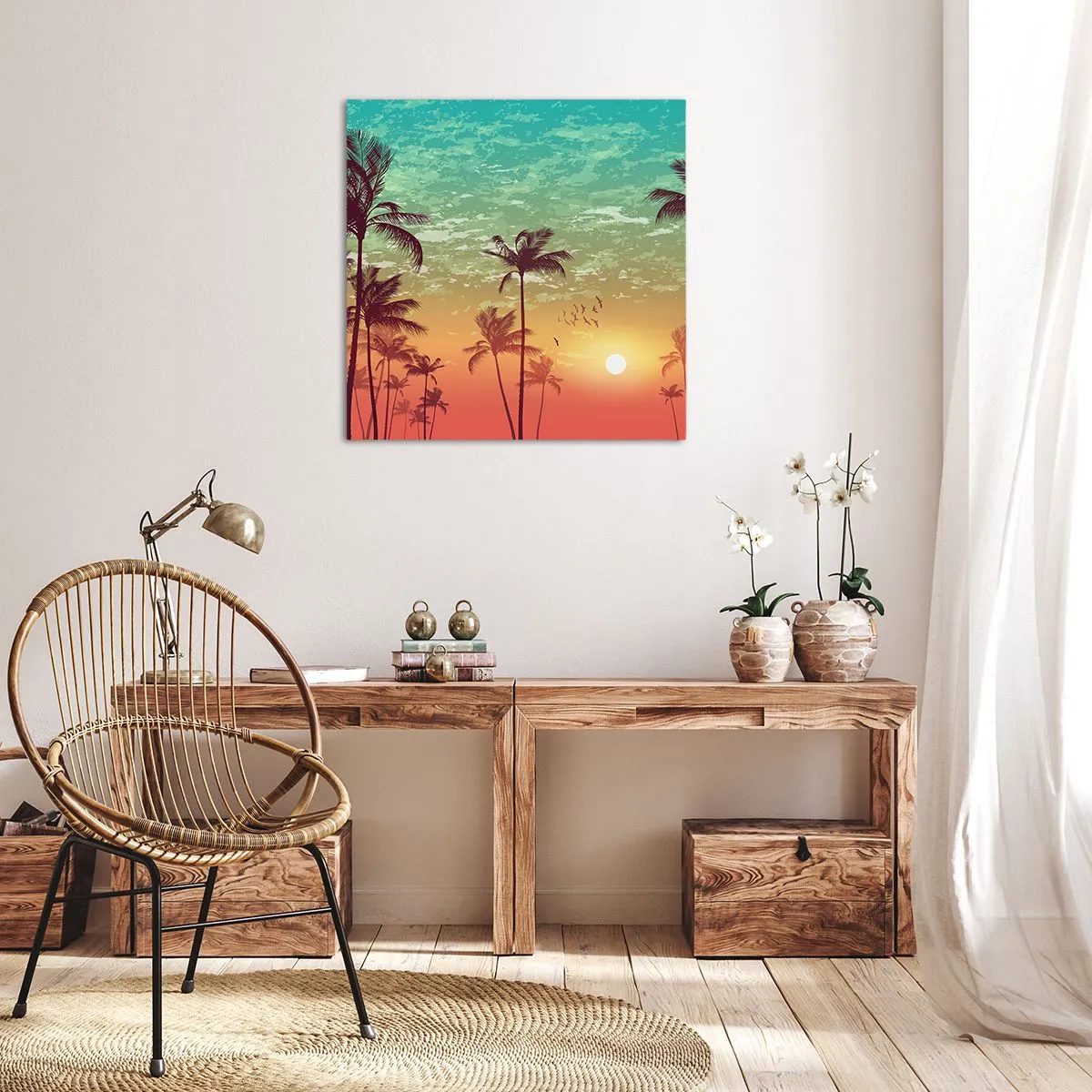 Impression sur toile - Image sur toile - Ambiance tropicale - 50x50 cm