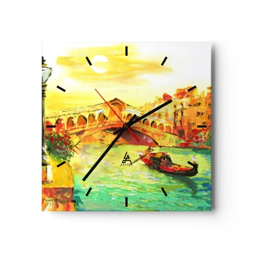 Horloge murale - Pendule murale - Un pèlerinage d'amoureux - 40x40 cm