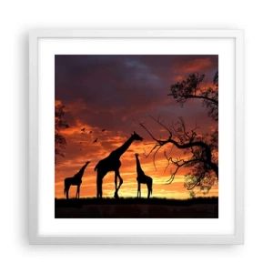 Affiche dans un cadre blanc - Poster - Un petit dîner avec vos proches - 40x40 cm