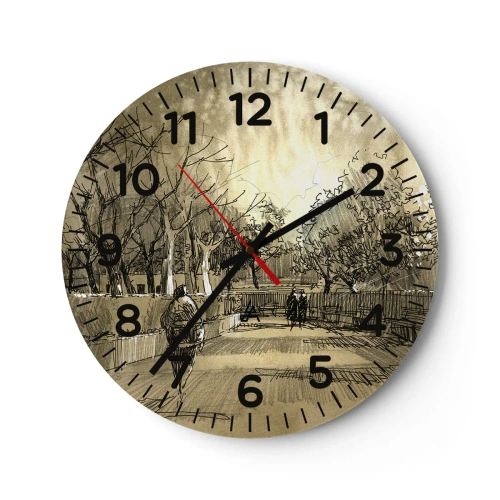 Horloge murale - Pendule murale - Un moment arrêté avec une plume - 30x30 cm