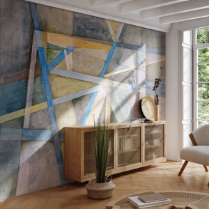 Papier Peint Photo Premium Canvas - Tout droit ou en diagonale ? - Abstraction, Morceau, Modèle moderne - 150x105 cm