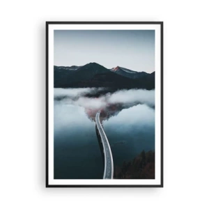 Affiche dans un cadre noir - Poster - Sur une eau aussi lisse qu'un miroir - 70x100 cm