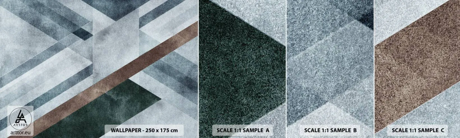 Échantillon De Papier Peint Standard Eco - Élégance sophistiquée de la géométrie - Lignes, Géométrie, Abstraction - 100x30 cm