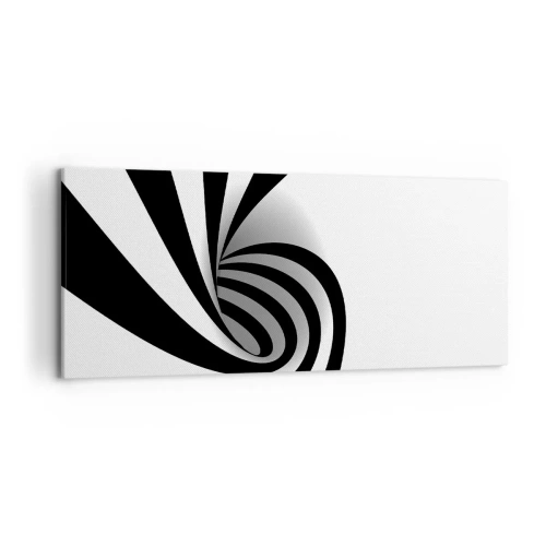 Impression sur toile - Image sur toile - Vortex optique abstrait en noir et blanc - 120x50cm - Et pourtant ça tourne - Décoration murale moderne pour le salon et la chambre ARTTOR