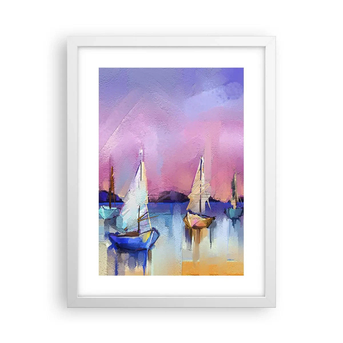 Affiche dans un cadre blanc - Poster - Direction: les eaux larges - 30x40 cm