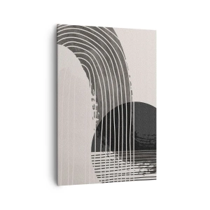 Impression sur toile - Image sur toile - Motif abstrait avec des lignes et des formes géométriques - 70x100cm - Aller et retour - Décoration murale moderne pour le salon et la chambre ARTTOR