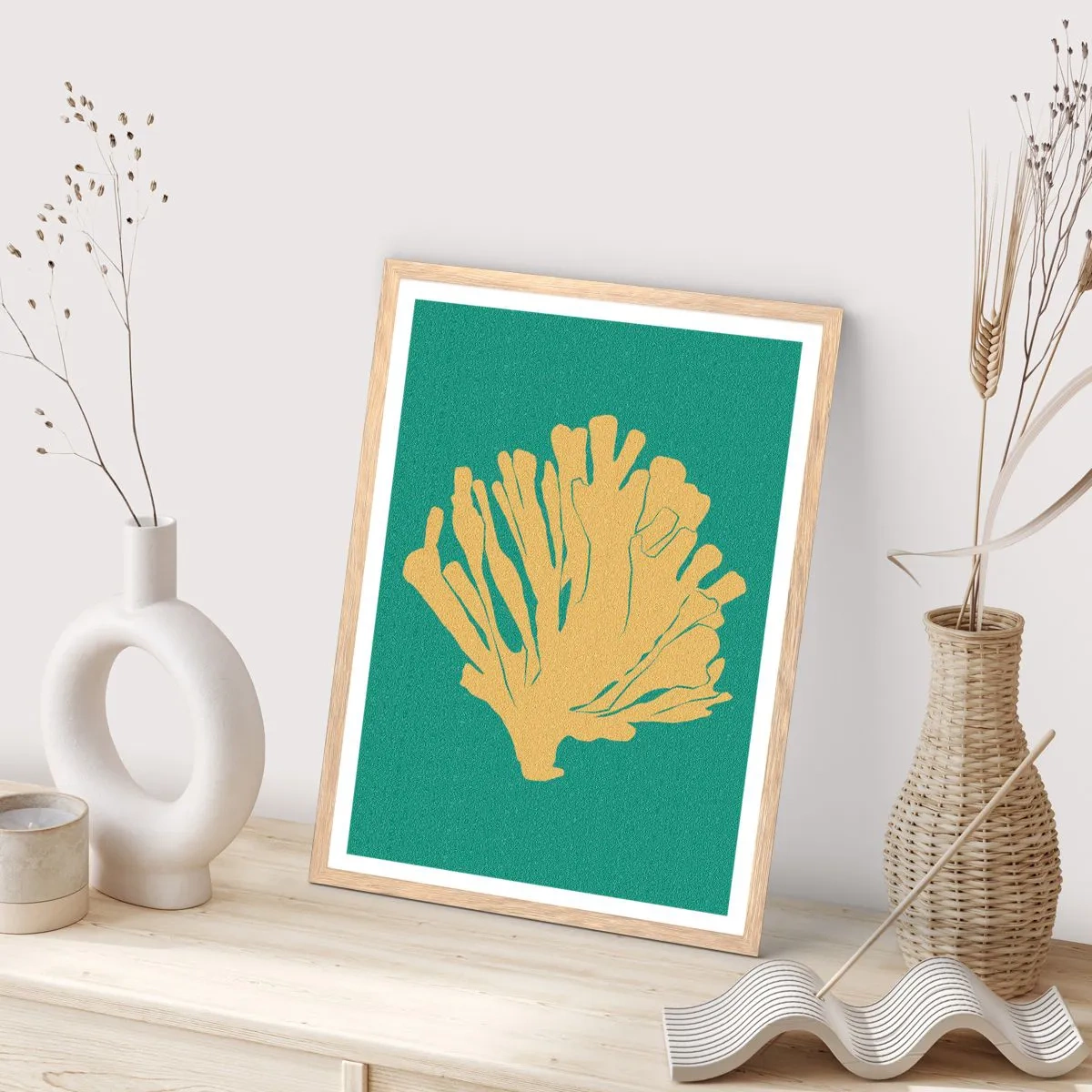 Affiche dans un chêne clair - Poster - Buisson forestier sous-marin - 50x70 cm