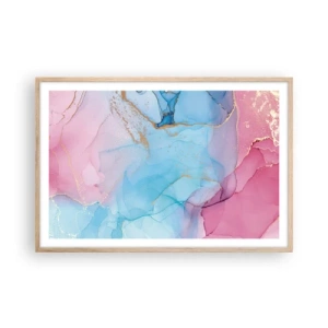 Affiche dans un chêne clair - Poster - Rencontre et mélange - 91x61 cm