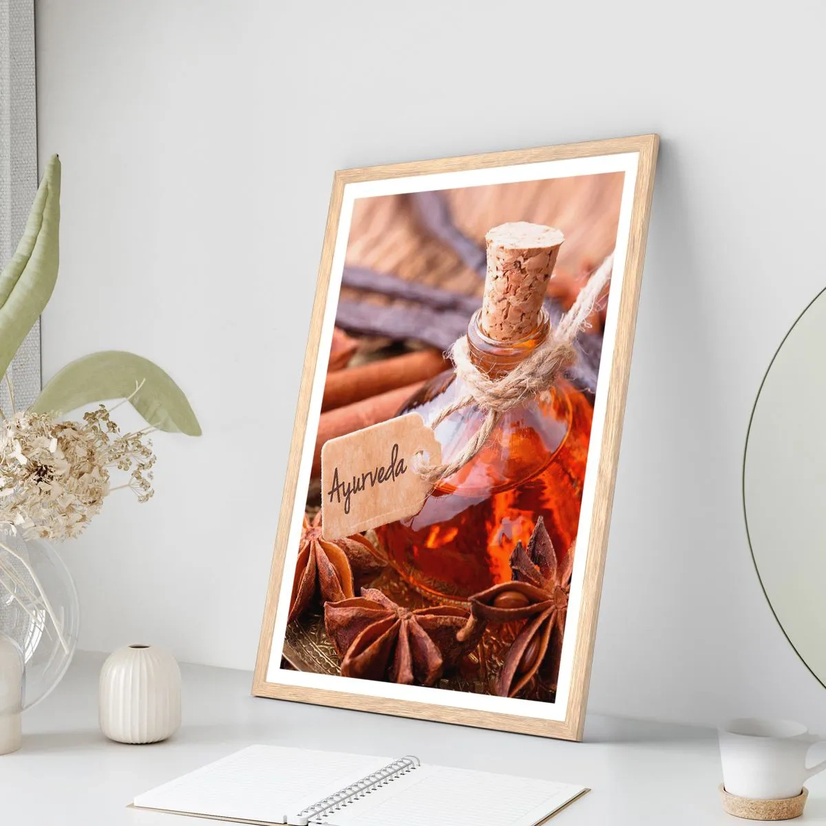 Affiche dans un chêne clair - Poster - Vers l'unité du corps et de l'esprit - 50x70 cm