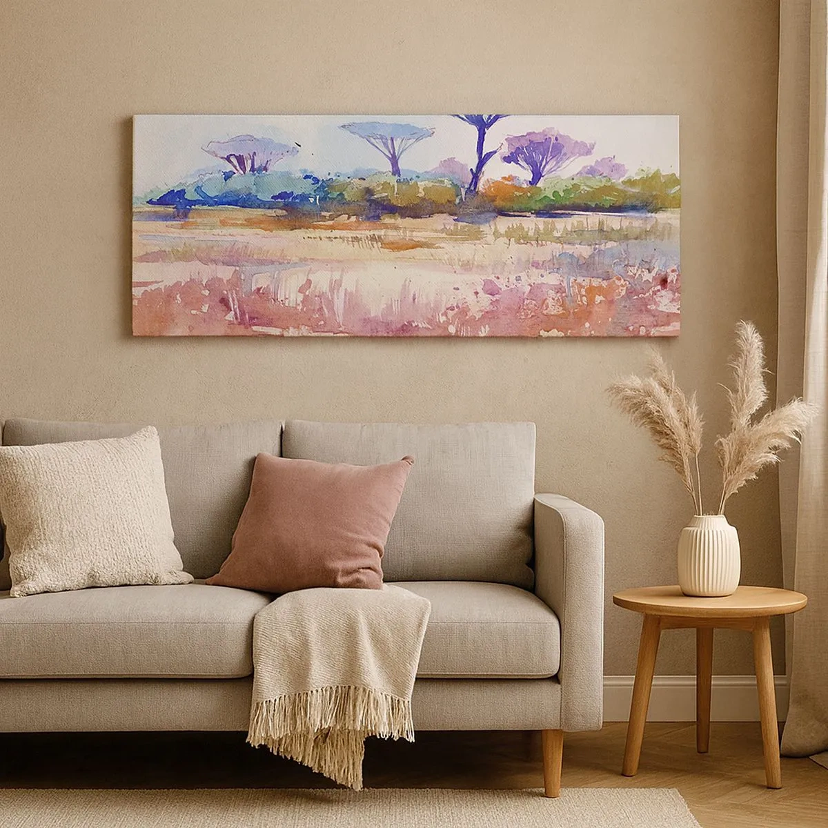Impression sur toile - Image sur toile - Couleurs de savane - 100x40 cm