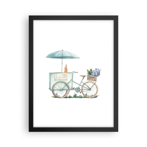 Affiche dans un cadre noir - Poster - Doux souvenir d'été - 30x40 cm