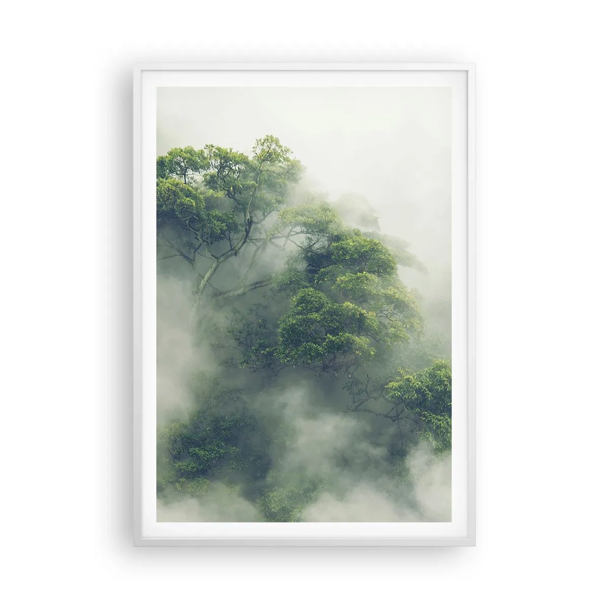 Affiche dans un cadre blanc - Poster - Enveloppé de brouillard - 70x100 cm