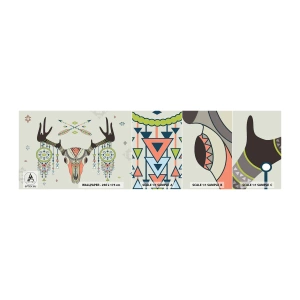Échantillon de Papier Peint Autocollant Deluxe Sticker - Trophée du chasseur indien - Abstraction, Cerf, Bohème - 100x30 cm