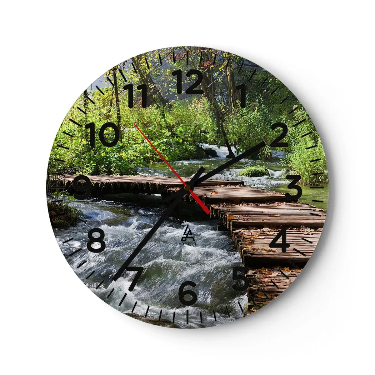 Horloge murale - Pendule murale - Au-dessus de la cascade mousseuse - 30x30 cm