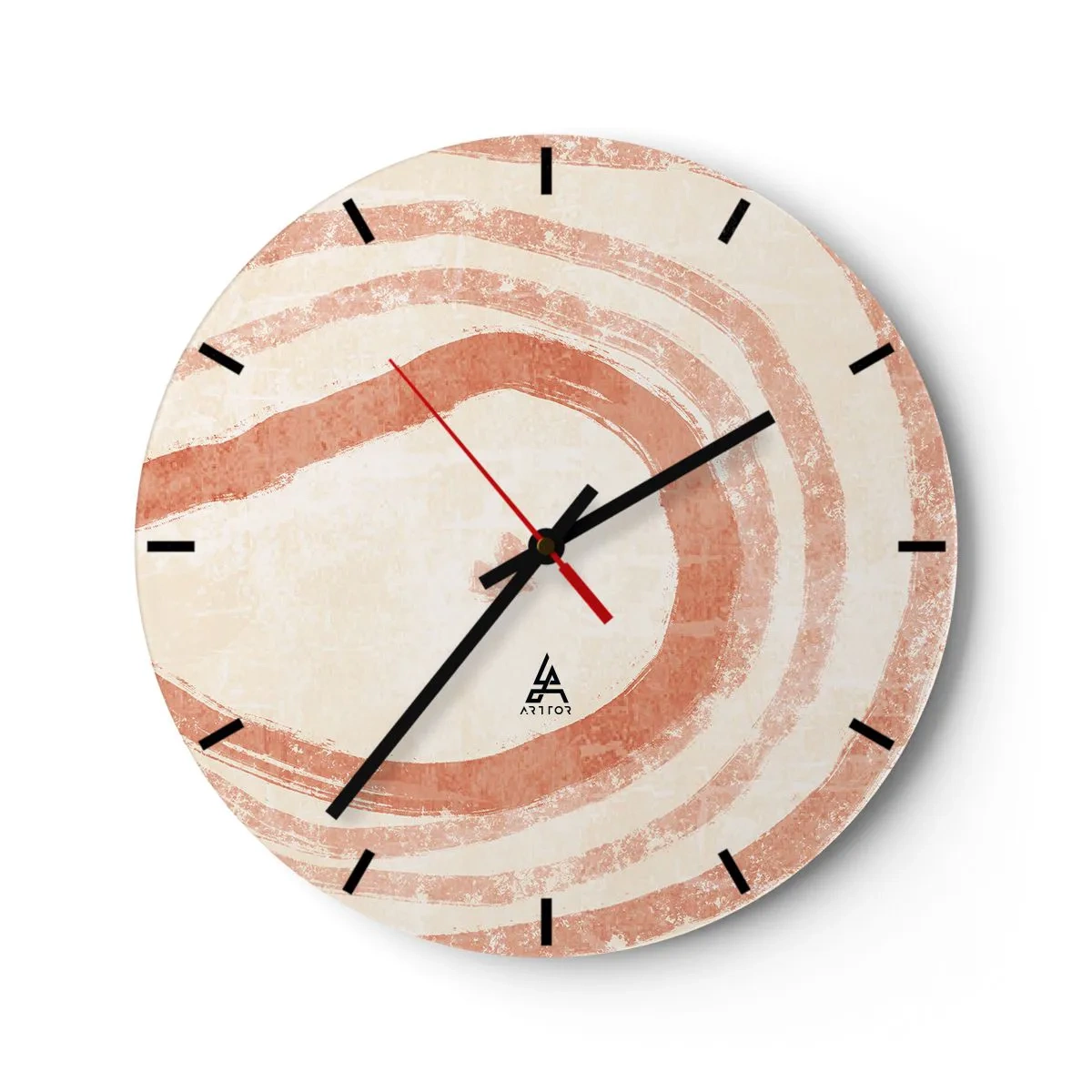 Horloge murale - Pendule murale - Cercles de corail – composition - 40x40 cm