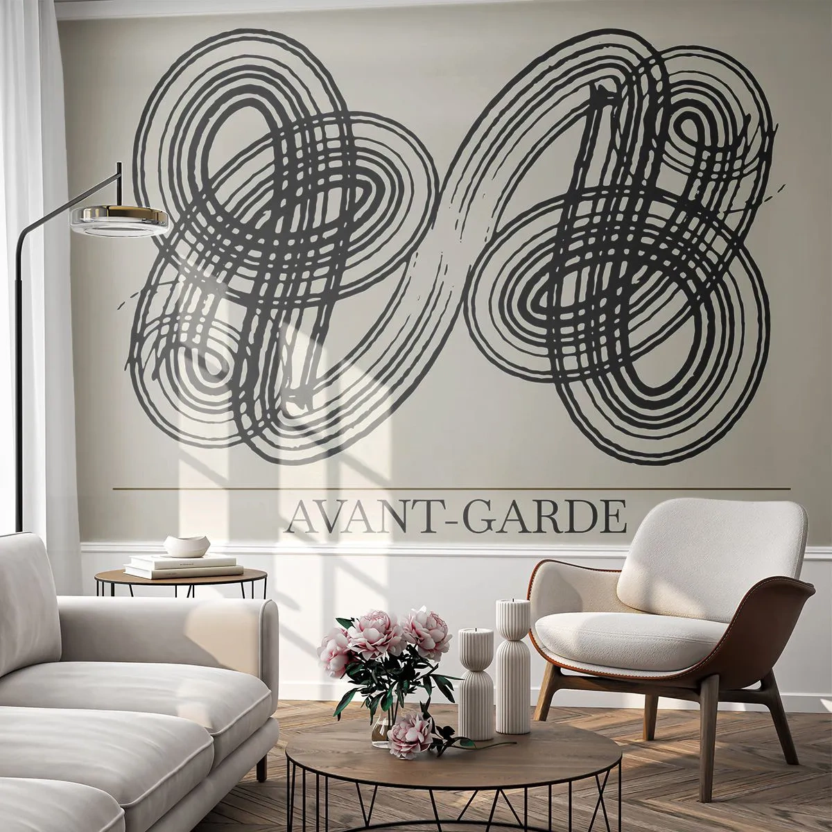 Papier Peint Autocollant Deluxe Sticker - C'est venu spontanément - Minimalisme, scandinave, En écrivant - 400x280 cm