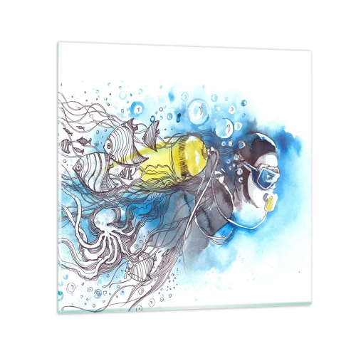 Impression sur verre - Image sur verre - Le grand bleu - 30x30 cm