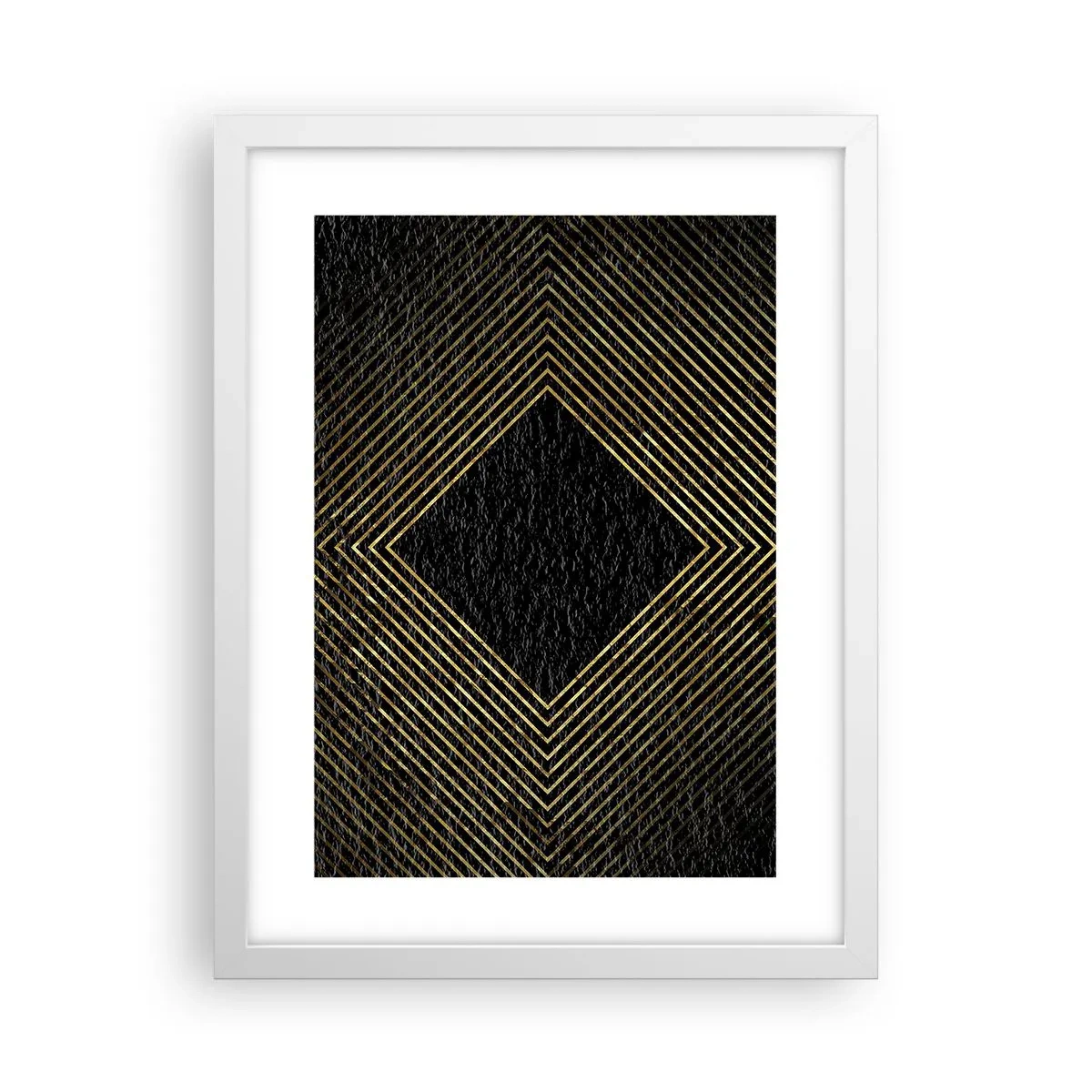 Affiche dans un cadre blanc - Poster - Géométrie dans un style glamour - 30x40 cm