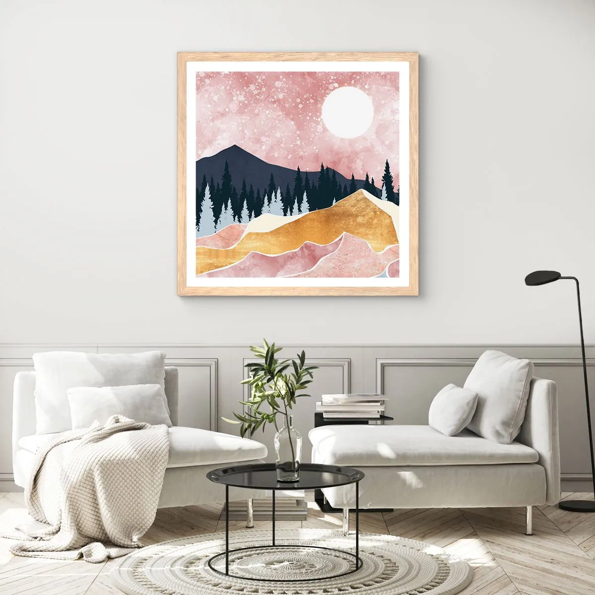 Affiche dans un chêne clair - Poster - Gardien de la nuit - 40x40 cm