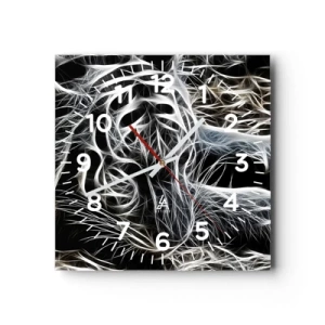 Horloge murale - Pendule murale - Une étude de la légèreté du chat - 40x40 cm