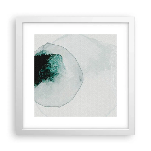 Affiche dans un cadre blanc - Poster - Dans une goutte d'eau - 30x30 cm