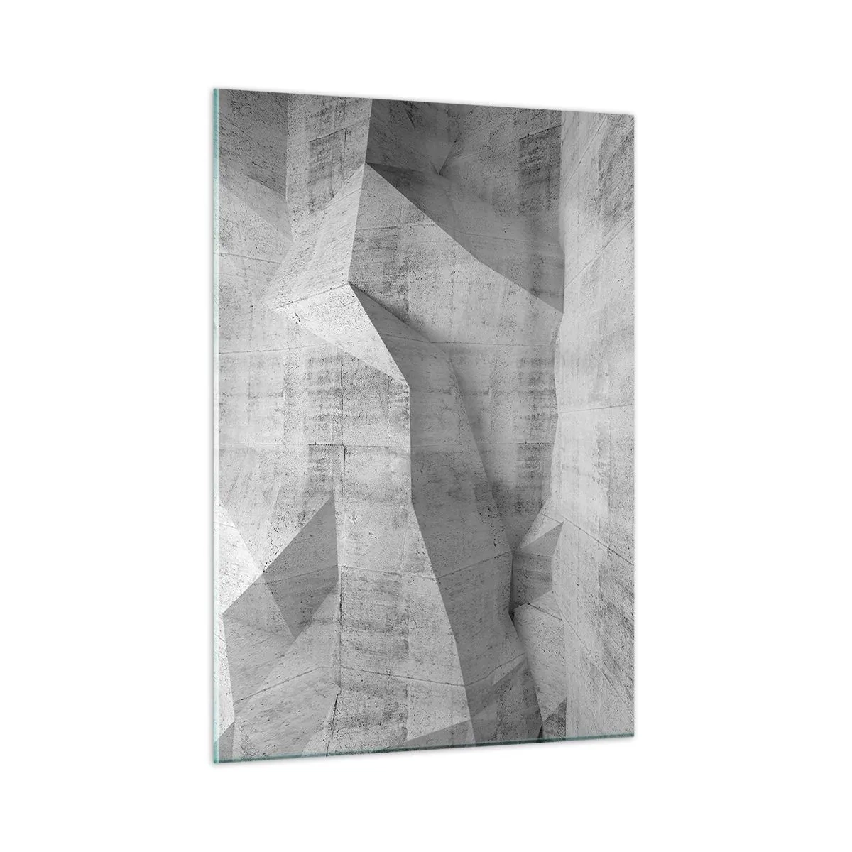 Impression sur verre - Image sur verre - Structure géométrique en béton dans des tons de gris - 50x70cm - Un vrai challenge - Décoration murale moderne pour le salon et la chambre ARTTOR