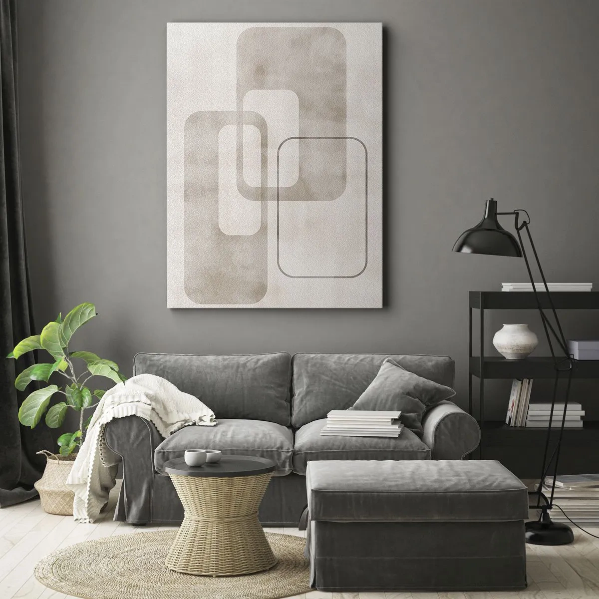 Impression sur toile - Image sur toile - Fugue géométrique - 65x120 cm