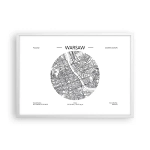 Affiche dans un cadre blanc - Poster - Anatomie de Varsovie - 70x50 cm