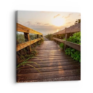 Impression sur toile - Image sur toile - Tout droit vers le rivage - 30x30 cm