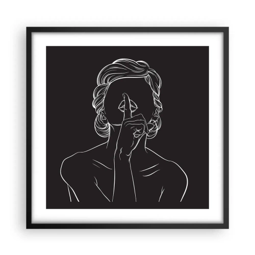 Affiche dans un cadre noir - Poster - La beauté s'épanouit en silence - 50x50 cm