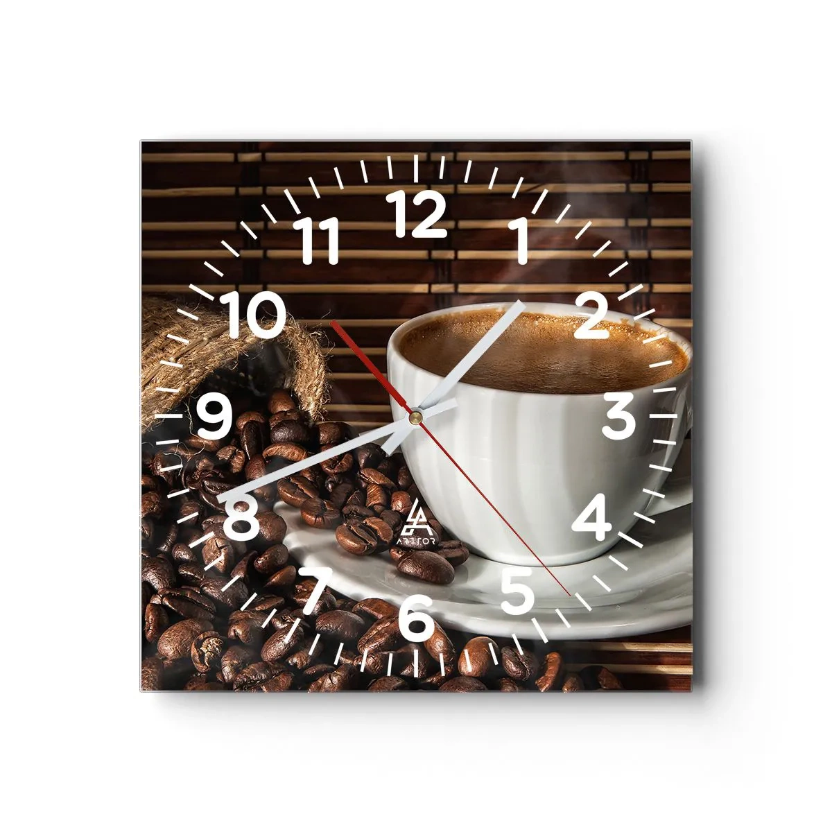 Horloge murale - Pendule murale - La noirceur du charbon, la clarté de l'ambre - 30x30 cm