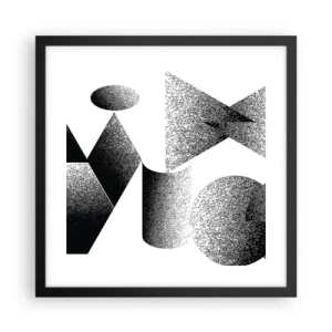 Affiche dans un cadre noir - Poster - Angles et ovales - 40x40 cm